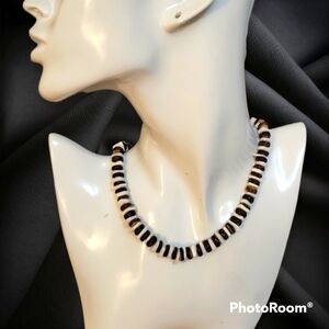 Vtg Puka and Coconut Shell Surfer Mermaidcore Choker Necklace